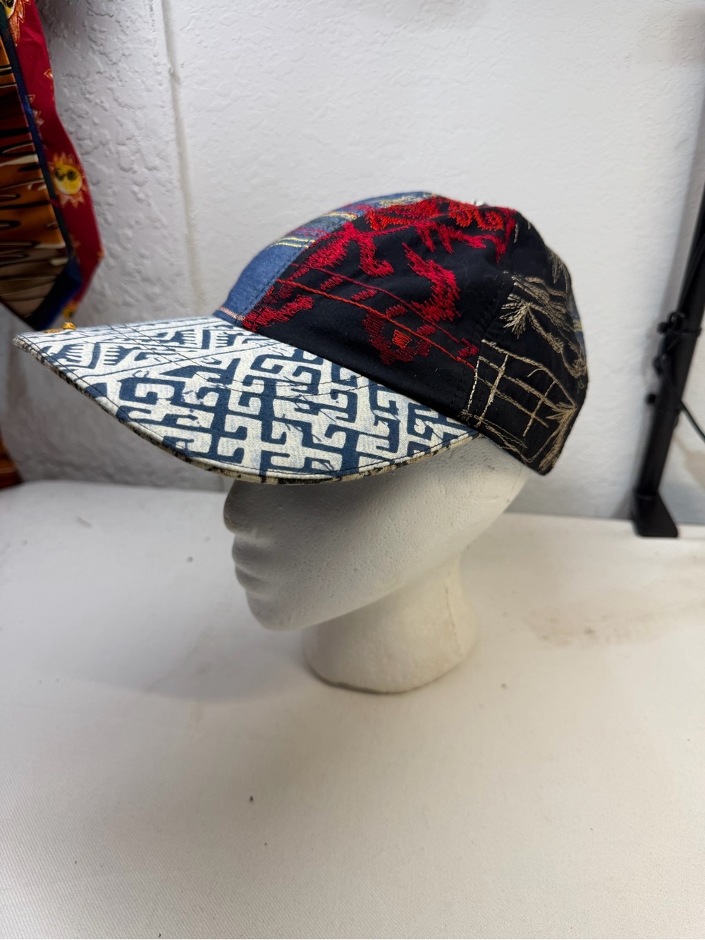Chico's patchworl Denim hat with Subtle Stitching